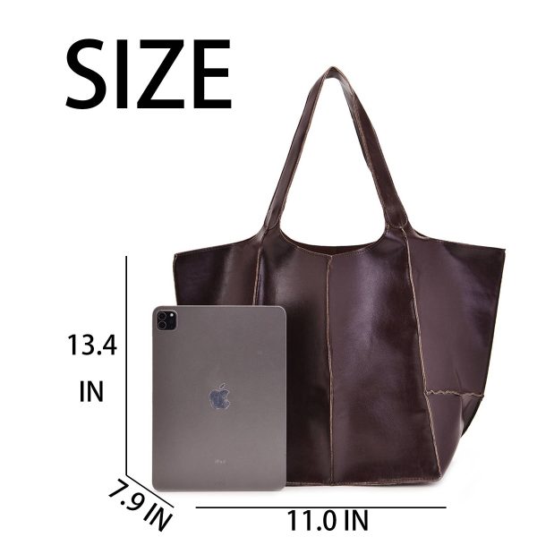 PU Large capacity wax peel ancient oil tote bag