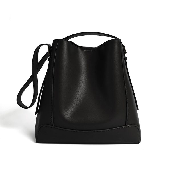 Genuine Leather Tote Bucket Bag