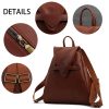 Genuine Leather Solid color commuter backpack