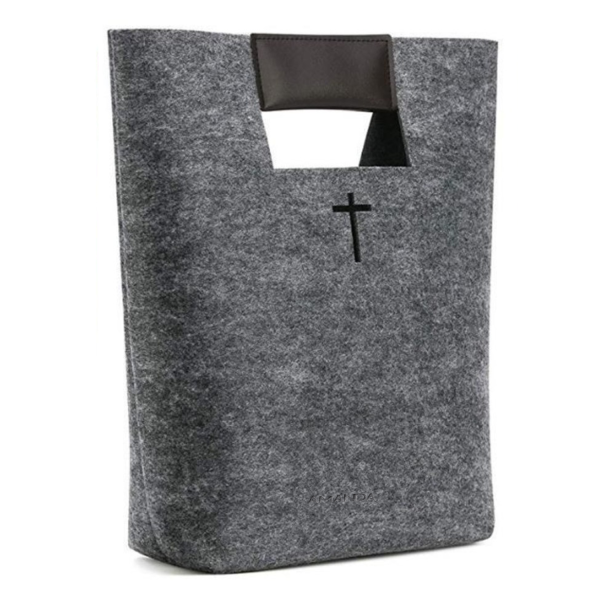 Carved Cross Felt Bible Church Outdoor User Thick Tote Bag