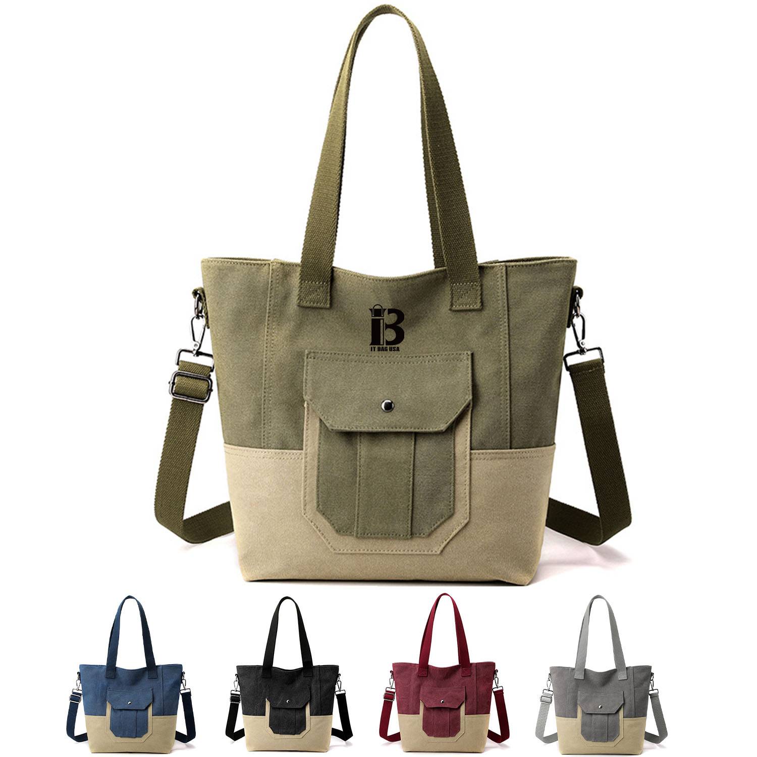 Vintage canvas tote Crossbody bag