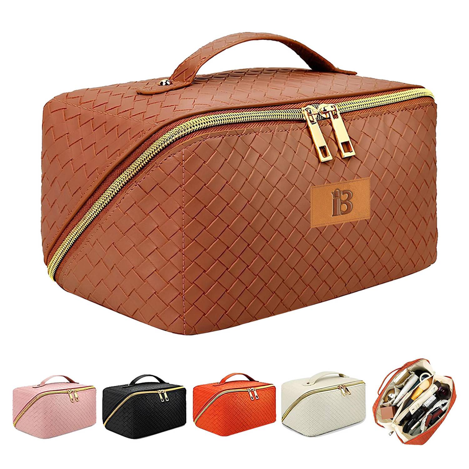 Portable PU Leather Makeup Bag
