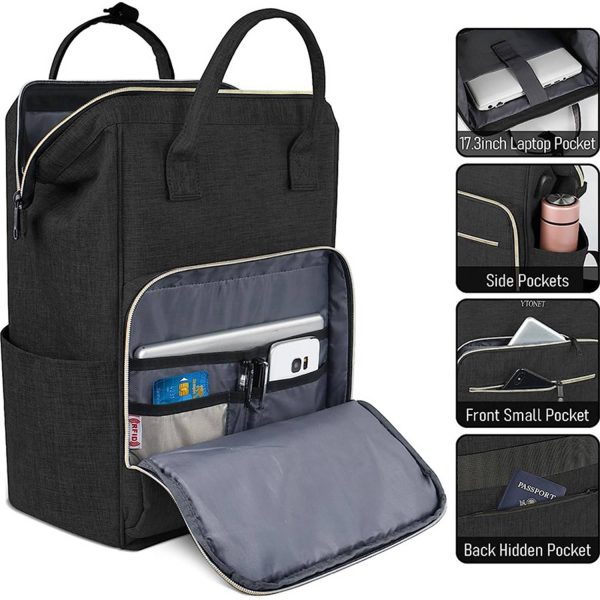 Laptop Backpack with USB Charging Port Carry on Bag for Work