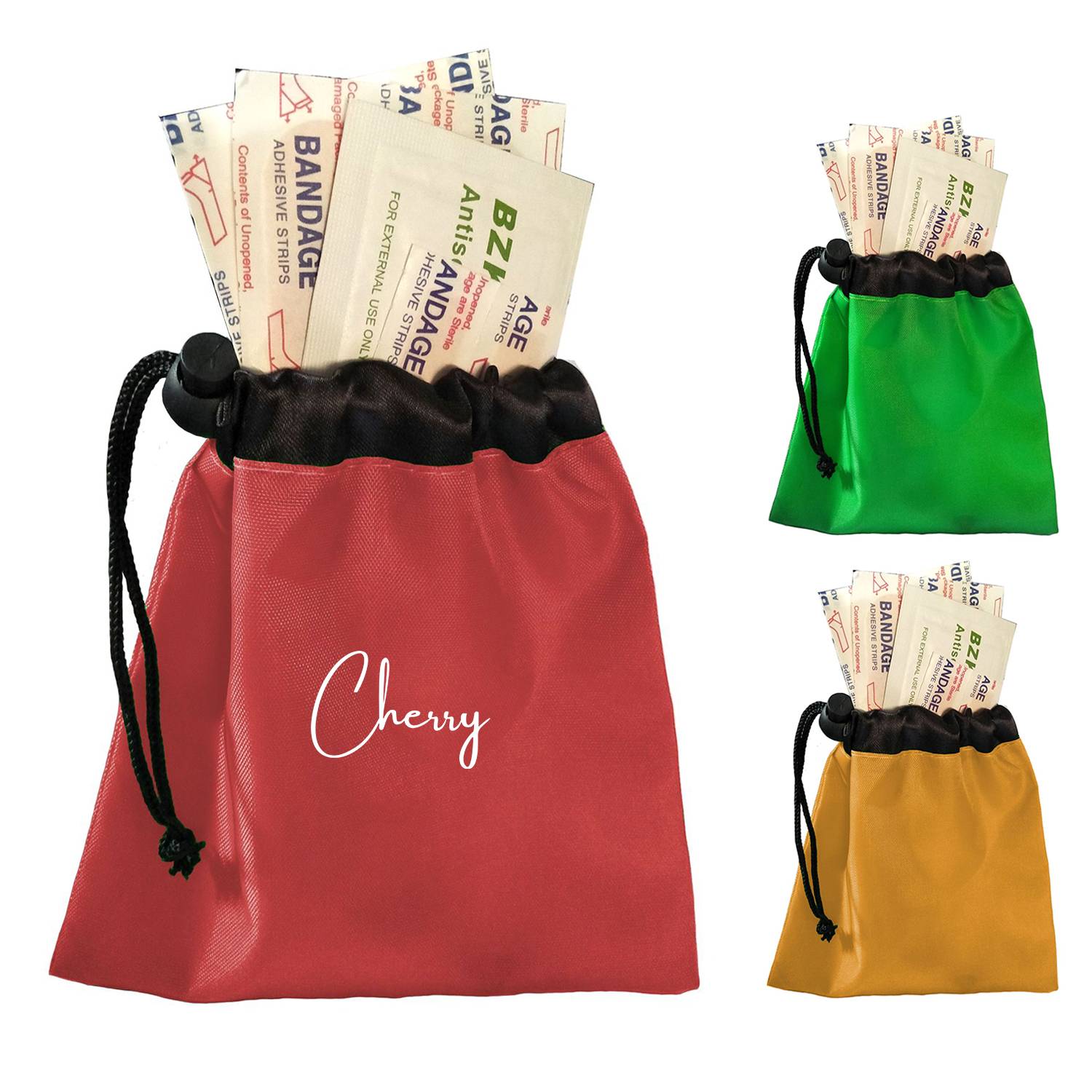 First Aid Kit Nylon Drawstring Bag Pocket