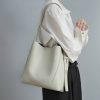 Genuine Leather Tote Bucket Bag