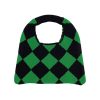 Polyester checked knit tote bag