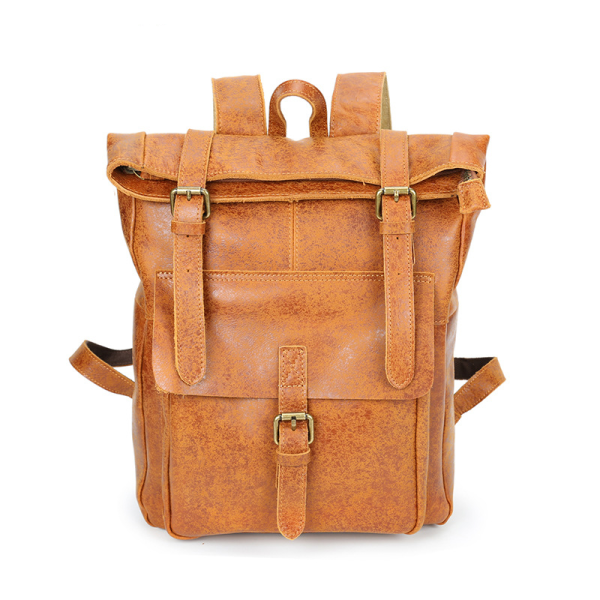 Large Waterproof Leather Backpack for Men and Women