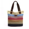 Fashion Rainbow striped tote bag