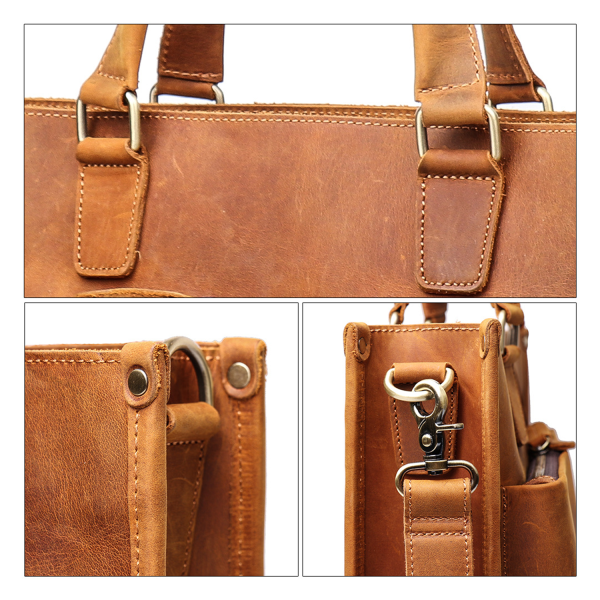 PU Leather Handmade Briefcase Laptop Messenger Bag
