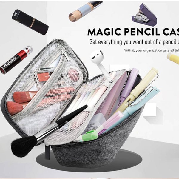 Large Pencil Pouch with Zipper Compartments