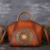Genuine Leather retro style for girl tote bag