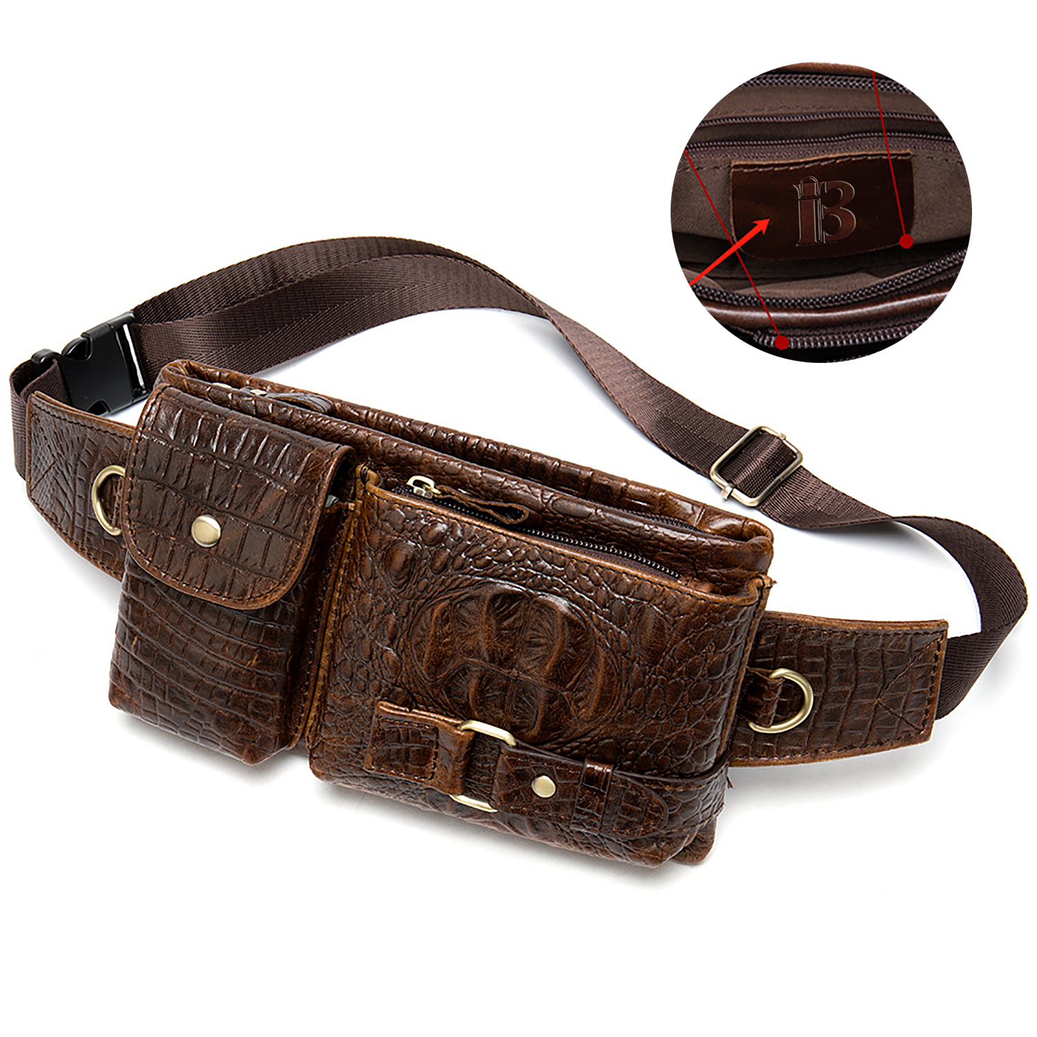 Custom Top-Layer Cowhide Leather Fanny Pack