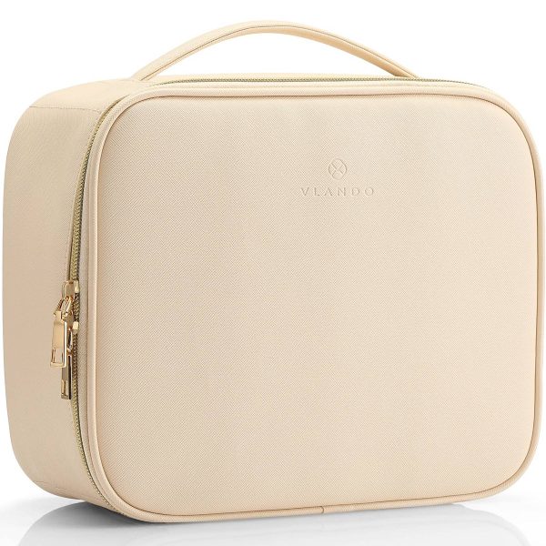 Pu Leather Storage Adjustable Dividers Brushes Cosmetic bag