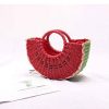 Semi-circle Rattan Watermelon Straw Handbags