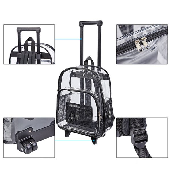 PVC Transparent Backpack with Wheels