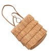 Jute straw fringed cross-body bag