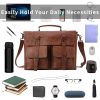 17.3 Inch Vintage PU Leather Laptop Bag Briefcase Satchel
