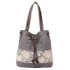 Women Printing Drawstring Canvas Tote Bags