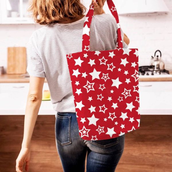 Independence Day Patriotic Canvas Grocery Shopping Tote Bags
