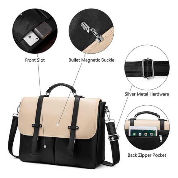 Laptop for Women 15.6 inch Briefcase PU Leather Bag