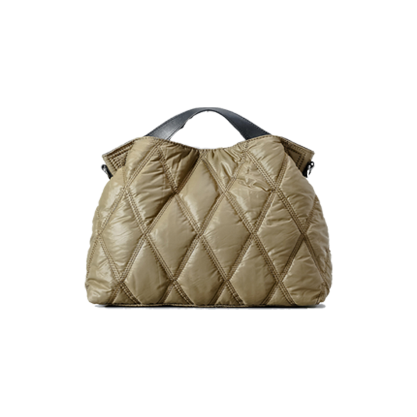 Simple Solid Color Down-Filled Tote Cotton Handbag