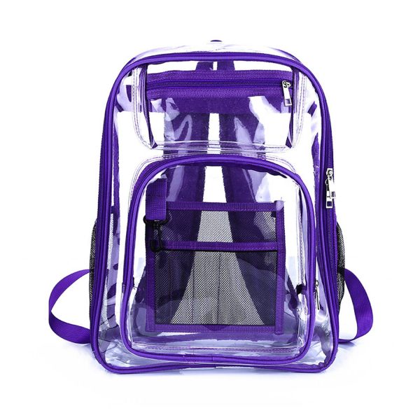 PVC transparent fashion backpack with teenager