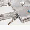 Geniune Leather Crossbody Bag Studded With Shinestones