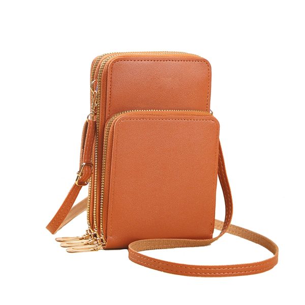 PU leather touch screen crossbody cell phone bag