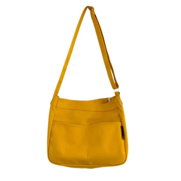 Solid Canvas Crossbody Shoulder Bag