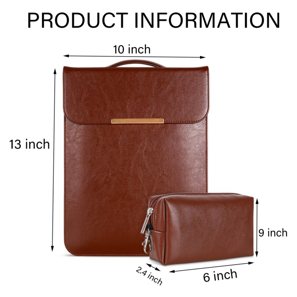 Waterproof Anti-scratch Leather Sleeve with Pouch