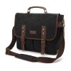 Waterproof Vintage Leather Briefcase Messenger shoulder bag
