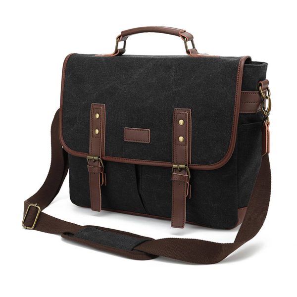 Waterproof Vintage Leather Briefcase Messenger shoulder bag