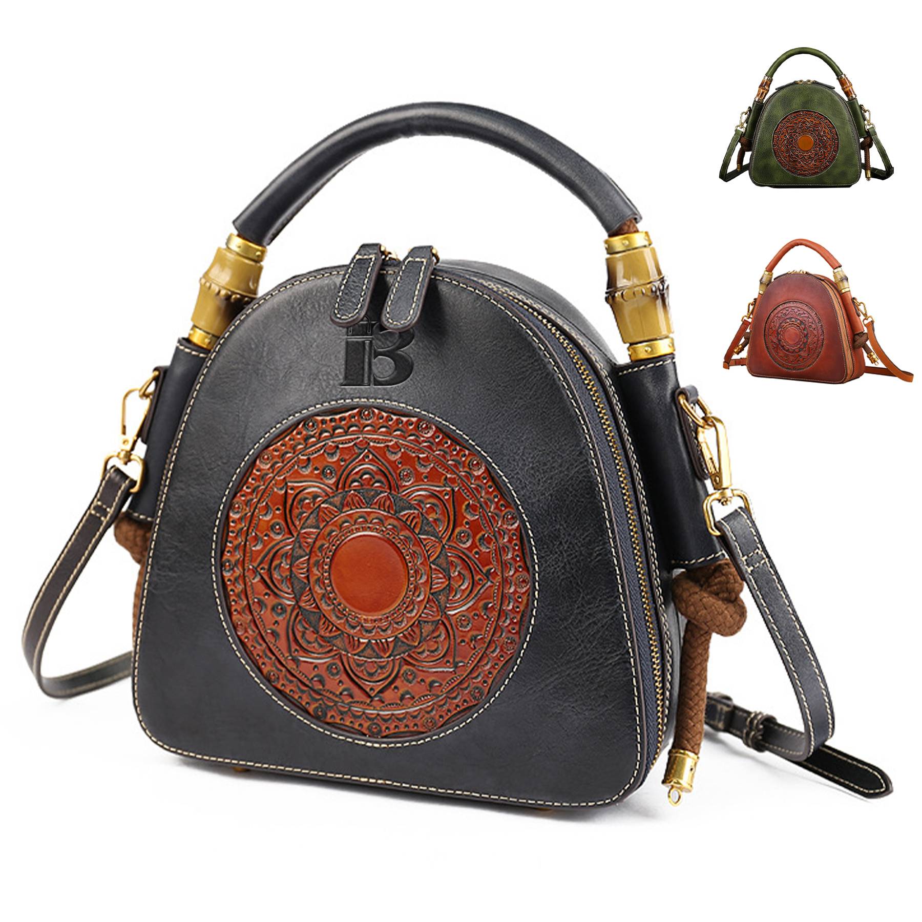 Genuine Leather Vintage women's shoulder tote bag