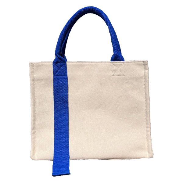 Canvas Reusable Crossbody Shopping Tote Bag with Ribbon