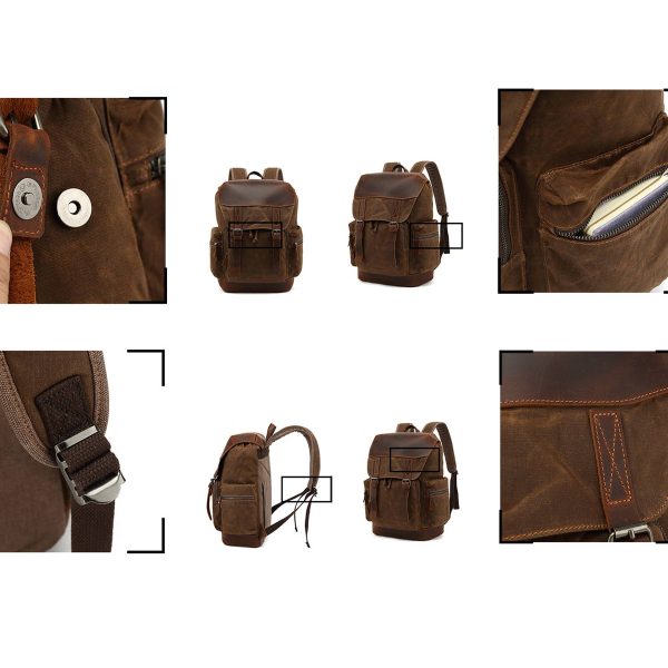 Large Vintage Canvas Backpack for Men