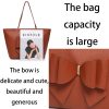 PU Large capacity bow tote bag