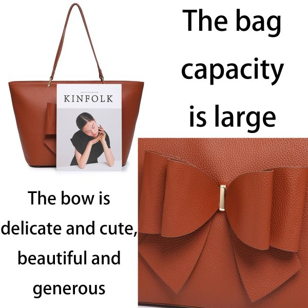 PU Large capacity bow tote bag