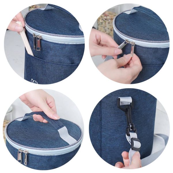 Cooler Lunch Insulation Cylindrical Bucket Bag