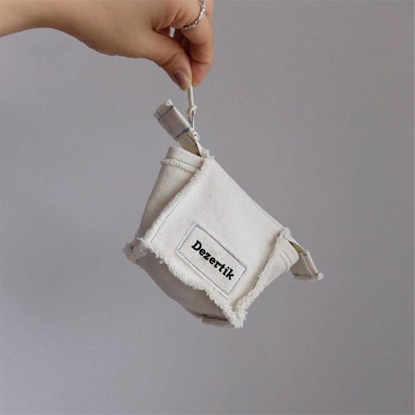 Mini Canvas Zippered Portable Storage Bag