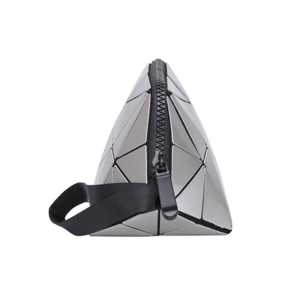 Pu Geometric Travel Foldable Cosmetic Bag