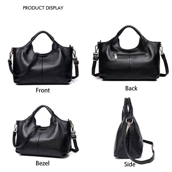 Genuine Leather Handle Satchel Shoulder Bag