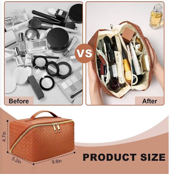 Portable PU Leather Makeup Bag