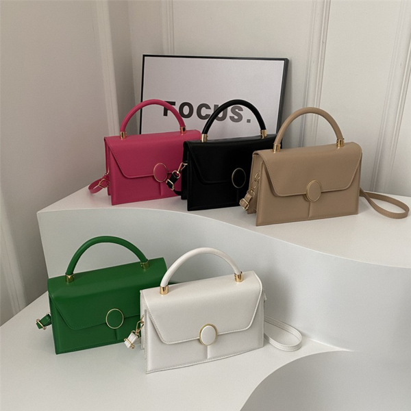 PU Leather Handheld Small Square Bag