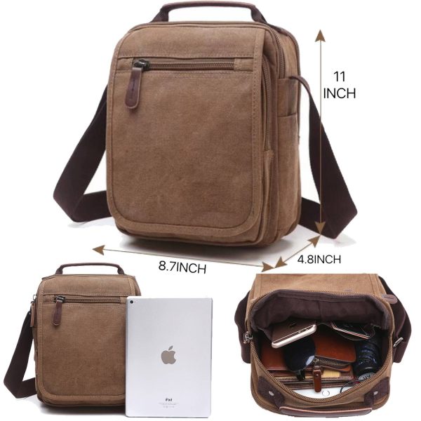 Canvas cross-body bag for man