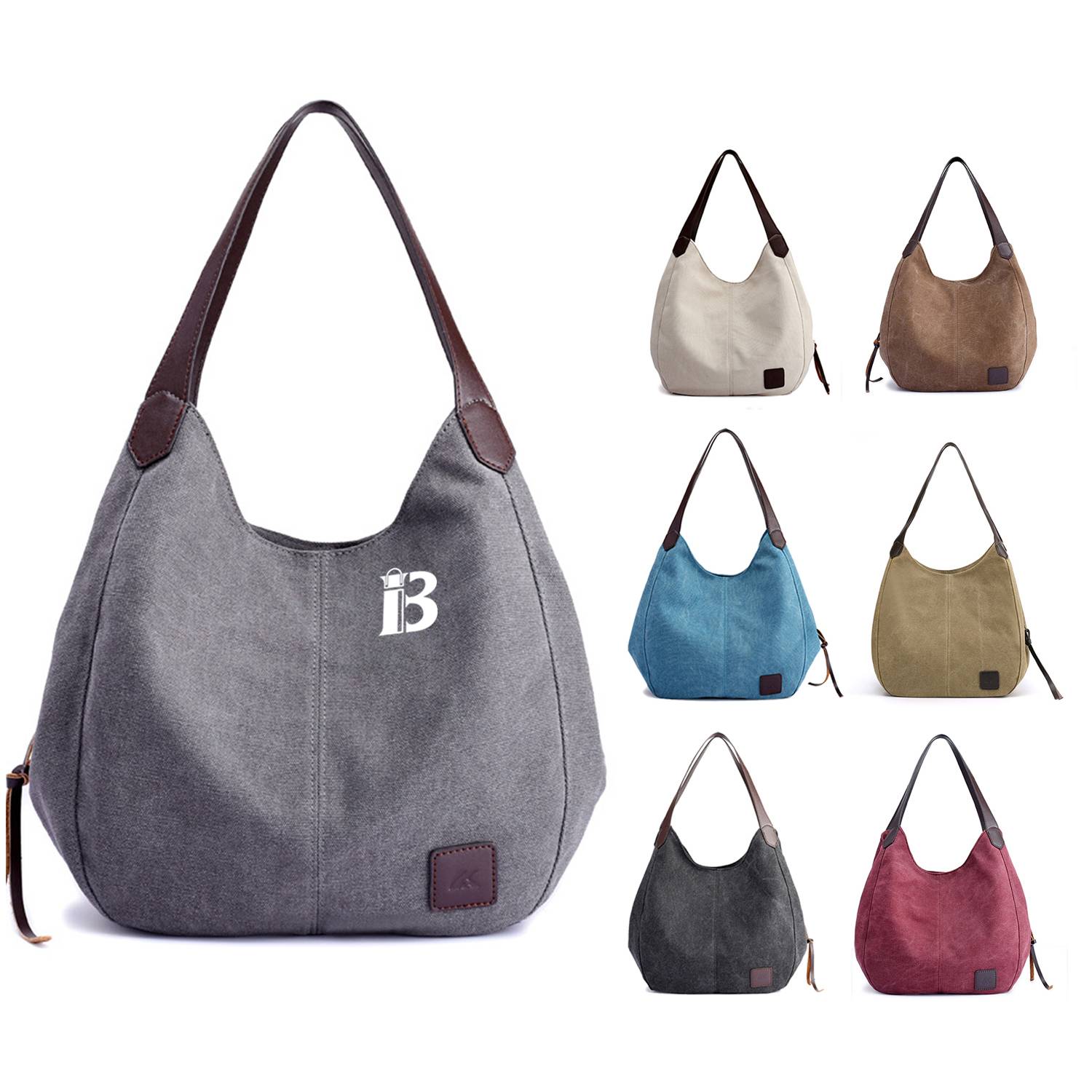 Canvas Women's Multi-pocket Tote Bag