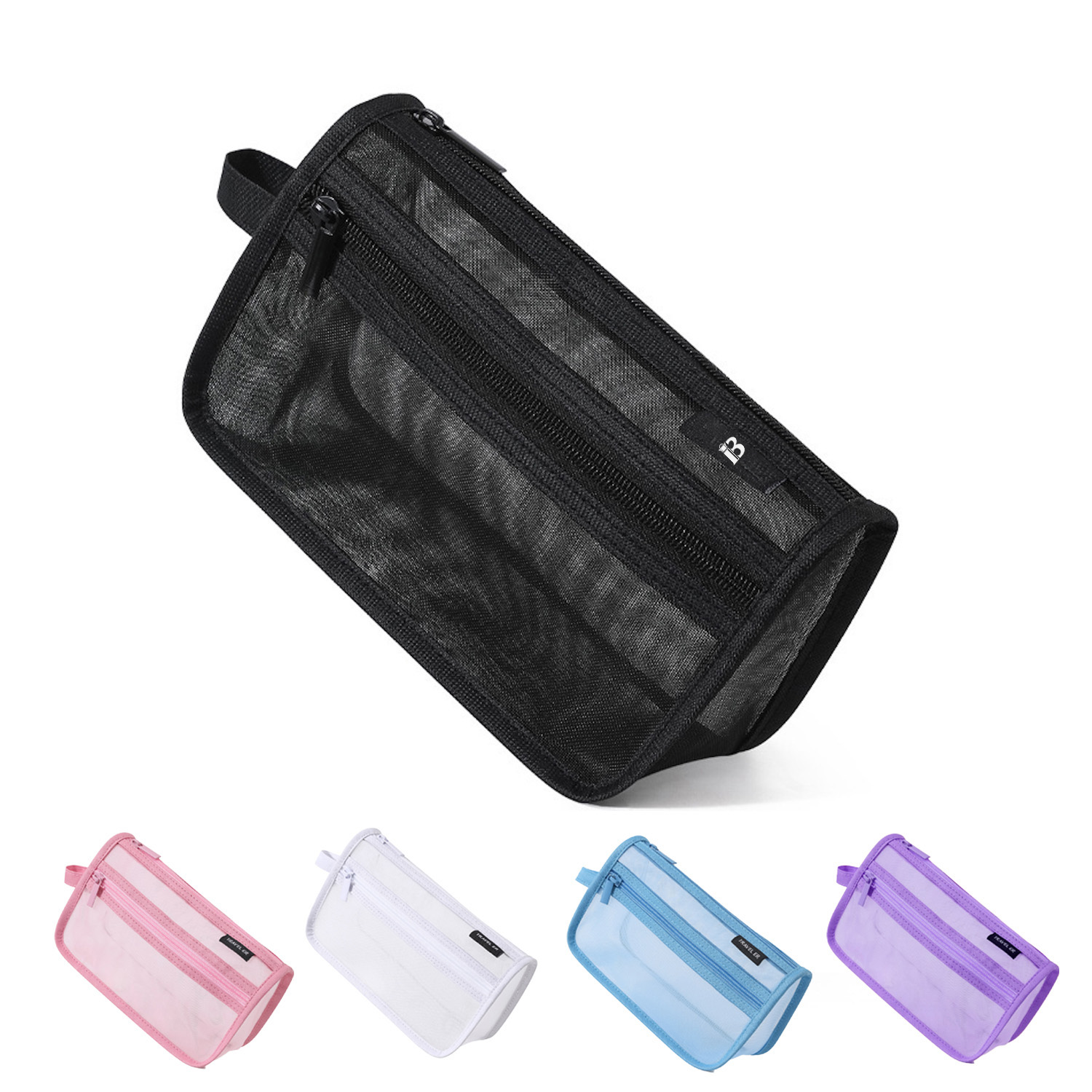 Mesh Pencil Case w/ Handle and Zipper