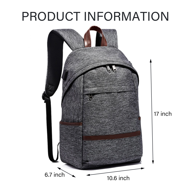 Anti-Theft Lightweight Casual Canvas Laptop Backpack