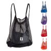 Nylon Mesh Drawstring Gym & SportsBackpack W/ Zipper Pocket