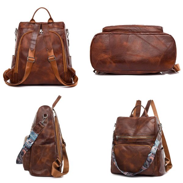 Polyurethane Women Waterproof Purse Travel Backpack