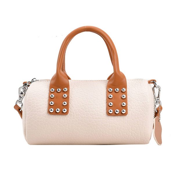 PU Leather Stylish Cylindrical Handbag Crossbody Bag